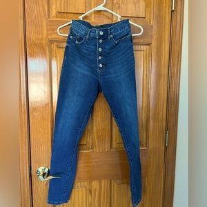 High waist skinny button up Banana Republic Jeans worn once!